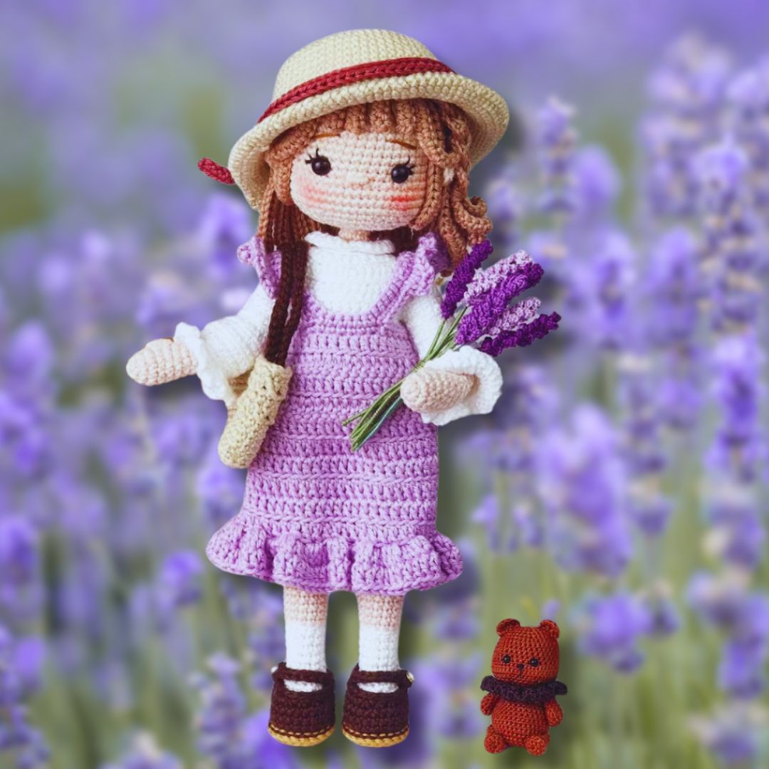 Bijou Modèle de Crochet Amigurumi avec Ourson et Lavande
