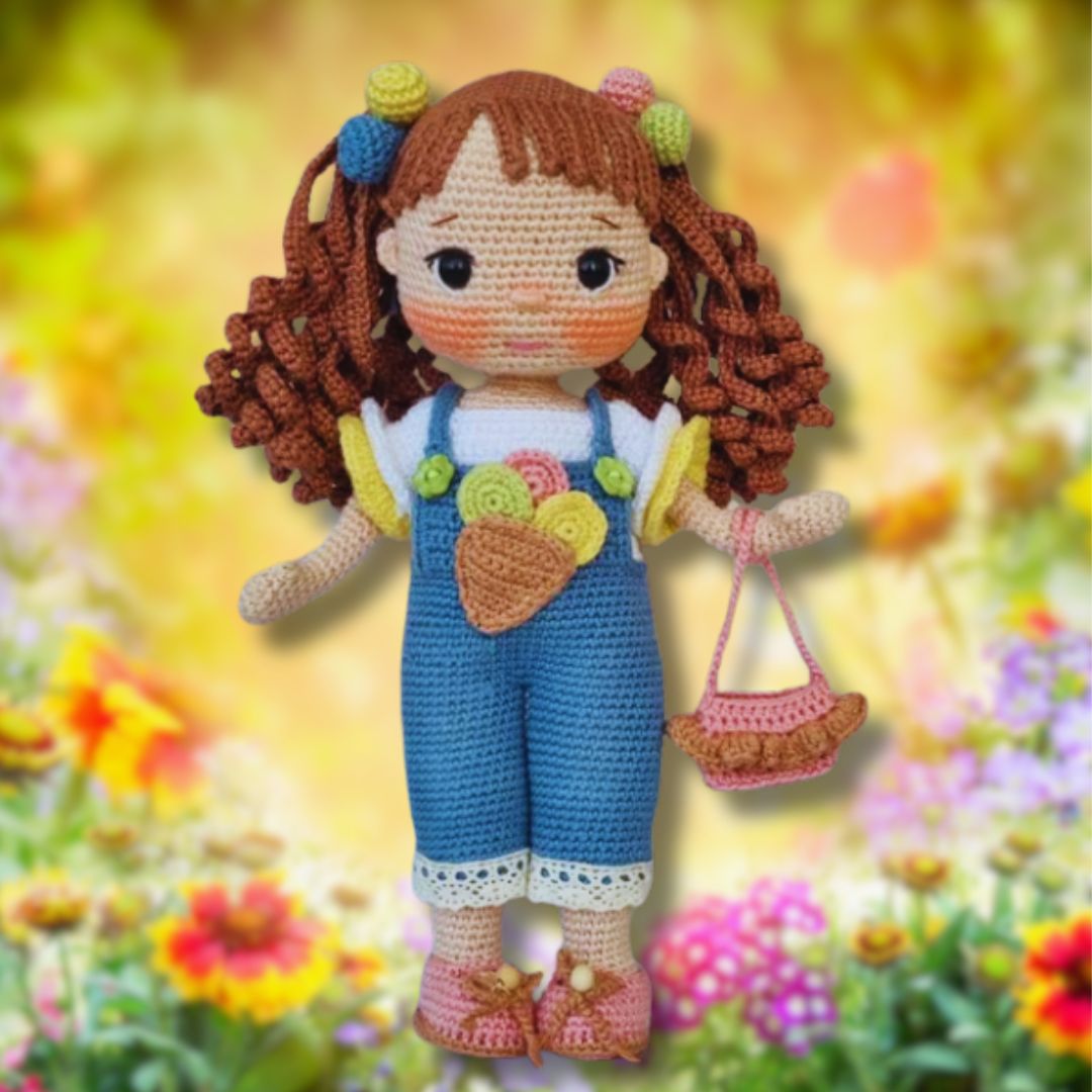 Lili Modèle de Crochet Amigurumi avec Salopette