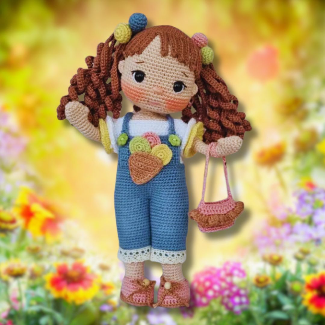 Lili Modèle de Crochet Amigurumi avec Salopette