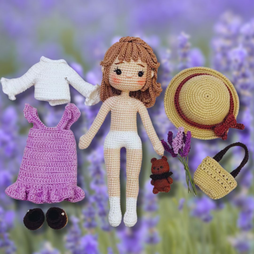 Bijou Modèle de Crochet Amigurumi avec Ourson et Lavande