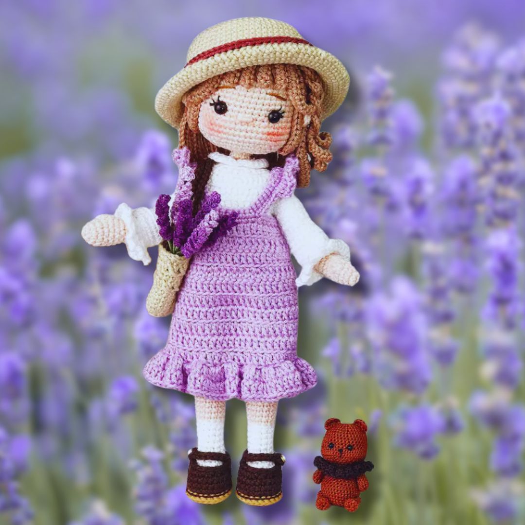 Bijou Modèle de Crochet Amigurumi avec Ourson et Lavande