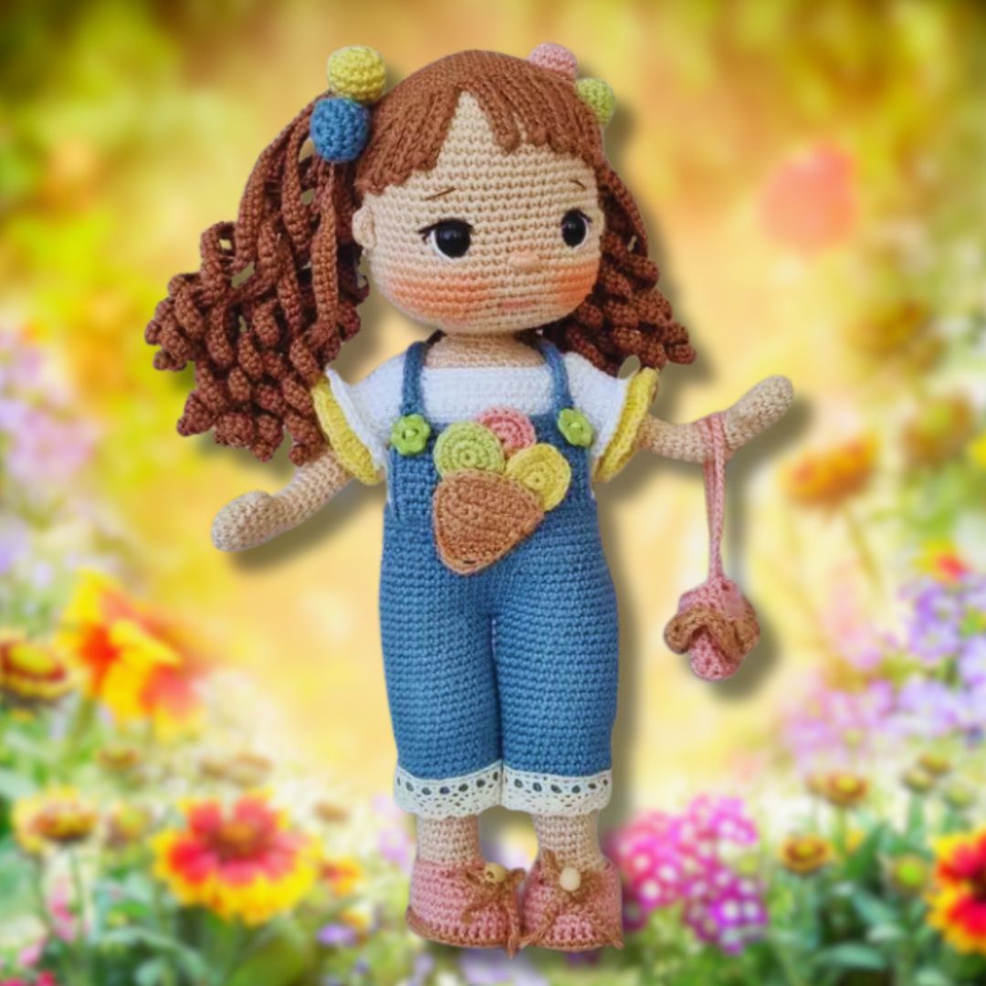 Lili Modèle de Crochet Amigurumi avec Salopette