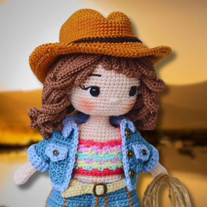 Patron de Poupée Cowgirl Amigurumi