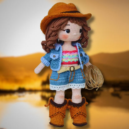 Patron de Poupée Cowgirl Amigurumi