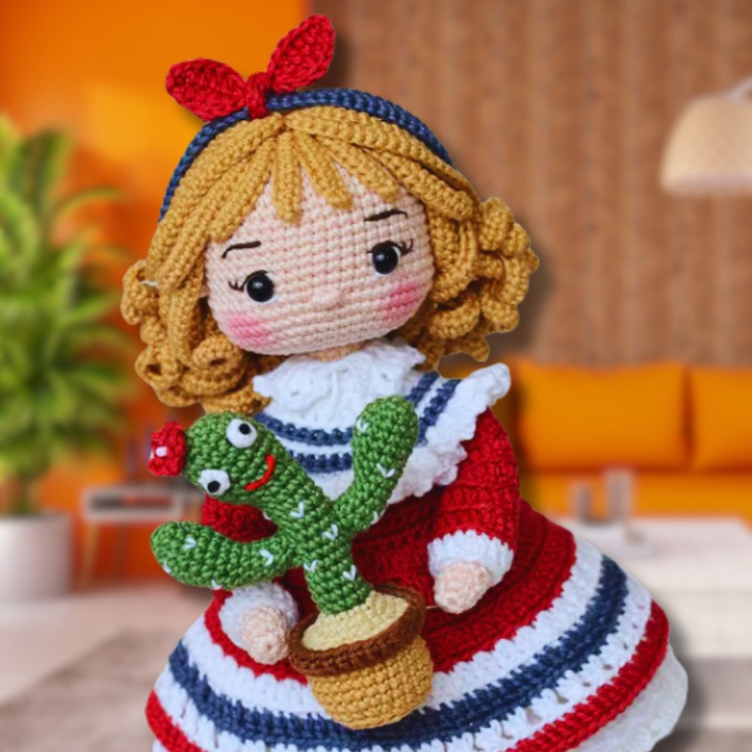 Patron de Poupée Étoui et son Cactus Amigurumi