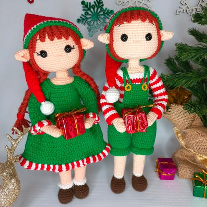 Elfe et Renne Pour Noël - Patron au crochet - Patron du Crochet