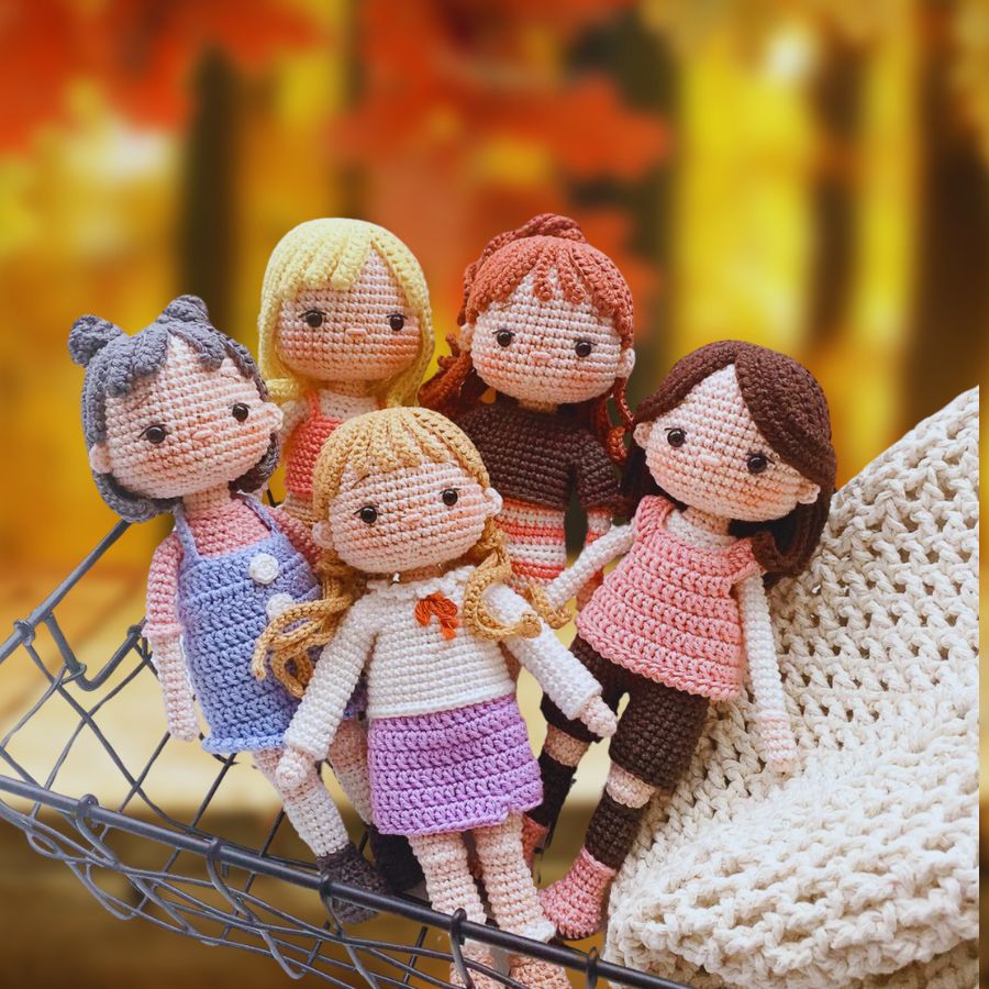 Ensemble de 5 Patrons de Poupées Corolle au Crochet Amigurumi - Patron du Crochet