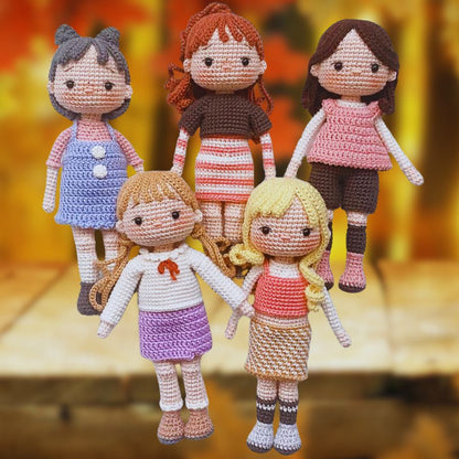 Ensemble de 5 Patrons de Poupées Corolle au Crochet Amigurumi - Patron du Crochet