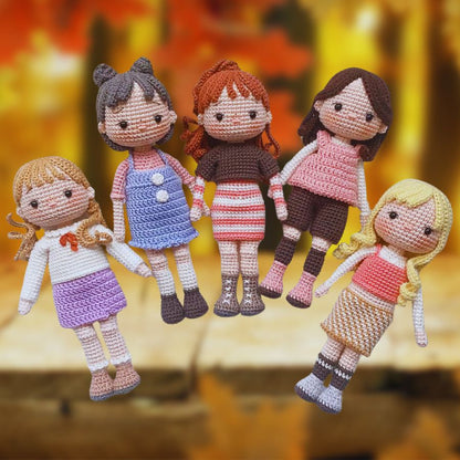 Ensemble de 5 Patrons de Poupées Corolle au Crochet Amigurumi - Patron du Crochet