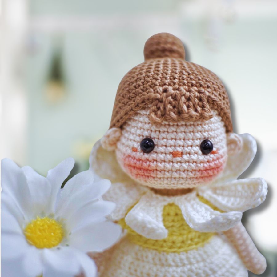 Fée Marguerite Magique - Modèle de poupée au crochet Amigurumi - Patron du Crochet