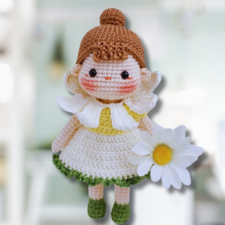 Fée Marguerite Magique - Modèle de poupée au crochet Amigurumi - Patron du Crochet