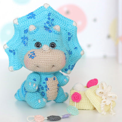 Mignons Dinosaures - Modèle de crochet bébés Tricératops - Patron du Crochet